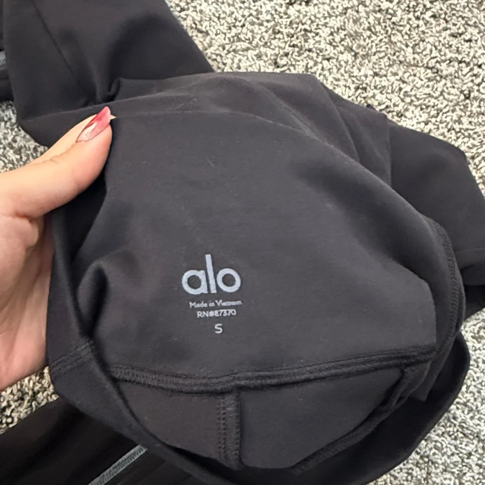 Alo Yoga Airbrush High-Waist 7/8 Motocon Legging - Black Size Small